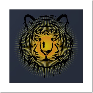 Tiger and the sun Posters and Art